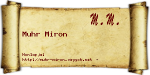 Muhr Miron névjegykártya